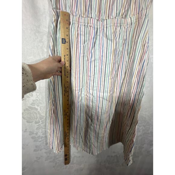 Lane Bryant Dress 14 16 Linen Blend Striped Flutter Sleeve Knee Length - Picture 10 of 10